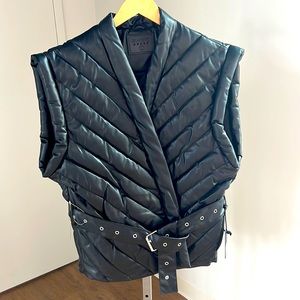 COPY - Quilted faux leather vest with belt